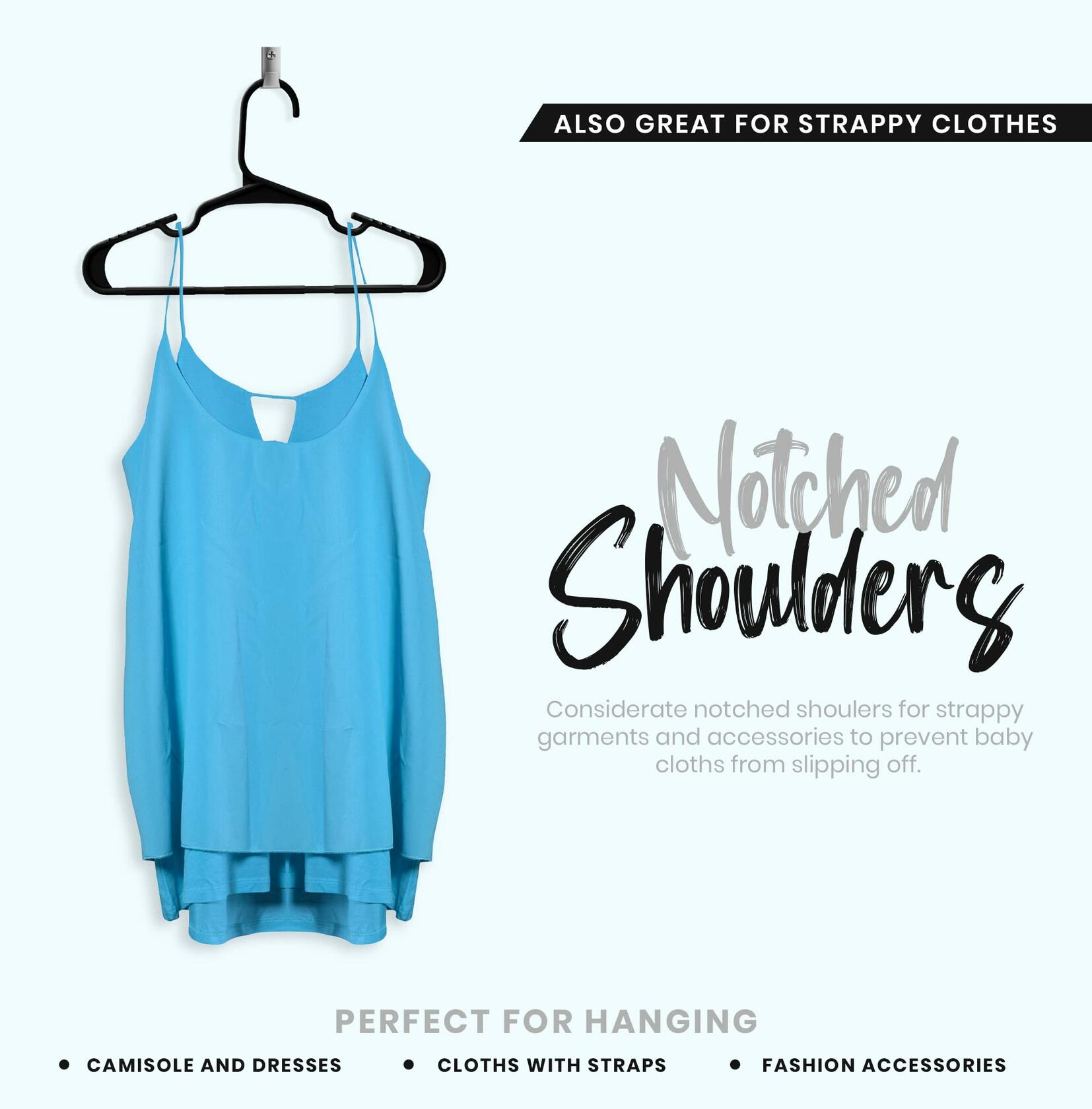 Utopia Home Kids Plastic Hangers 11.5 Inch Black 20 Pack