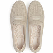 Lrtyu Women’s Knit Loafers US 8 Beige Slip-On Casual Work Driving Shoes