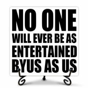 Funny Desk Decor Entertained By Us Sign Home Office Shelf 5x5 Inches
