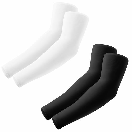 Aprilswan UV Sun Protection Arm Sleeves Compression Cooling 2 Pairs Black/White