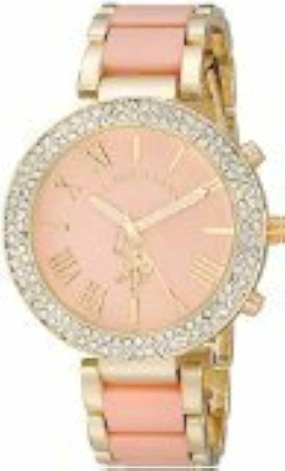 U.S. Polo Assn. Women's USC40063 Gold-Tone Pink Bracelet Watch