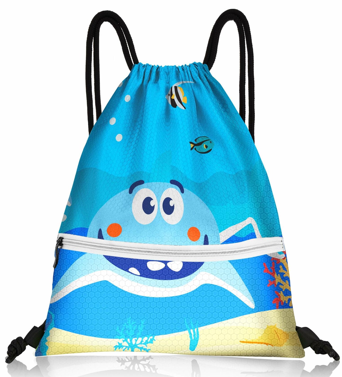 Slohif Kids Drawstring Backpack Green Dinosaur Waterproof Nylon Large