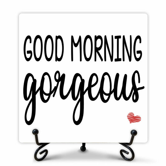 Farmhouse Good Morning Gorgeous Sign Bathroom Decor 5x5 Inches