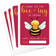 Classroom Valentine's Day Cards Bee Design 5x3.5in 30 Pack Gender Neutral