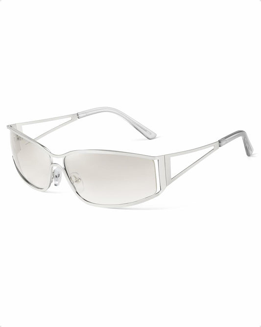 IGnaef Y2k Sunglasses for Women Silver Fashion 2000s Aesthetic