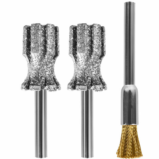 Dog Nail Grinder Bit Sawtooth Tip Steel Brush 1/8" Diamond Rotary Tool