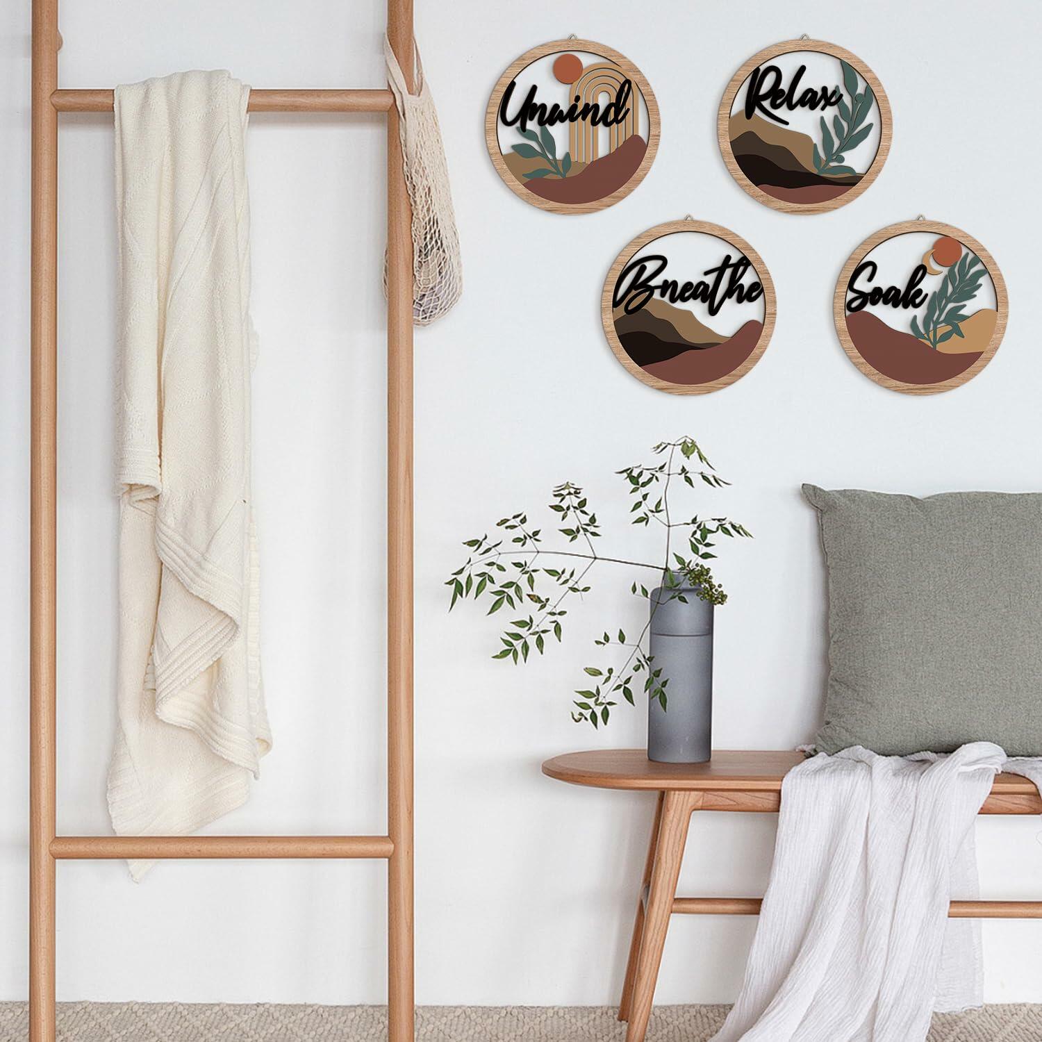 HPNIUB Construction Vehicles Wall Decor 10x10in 4pcs Kids Playroom Art