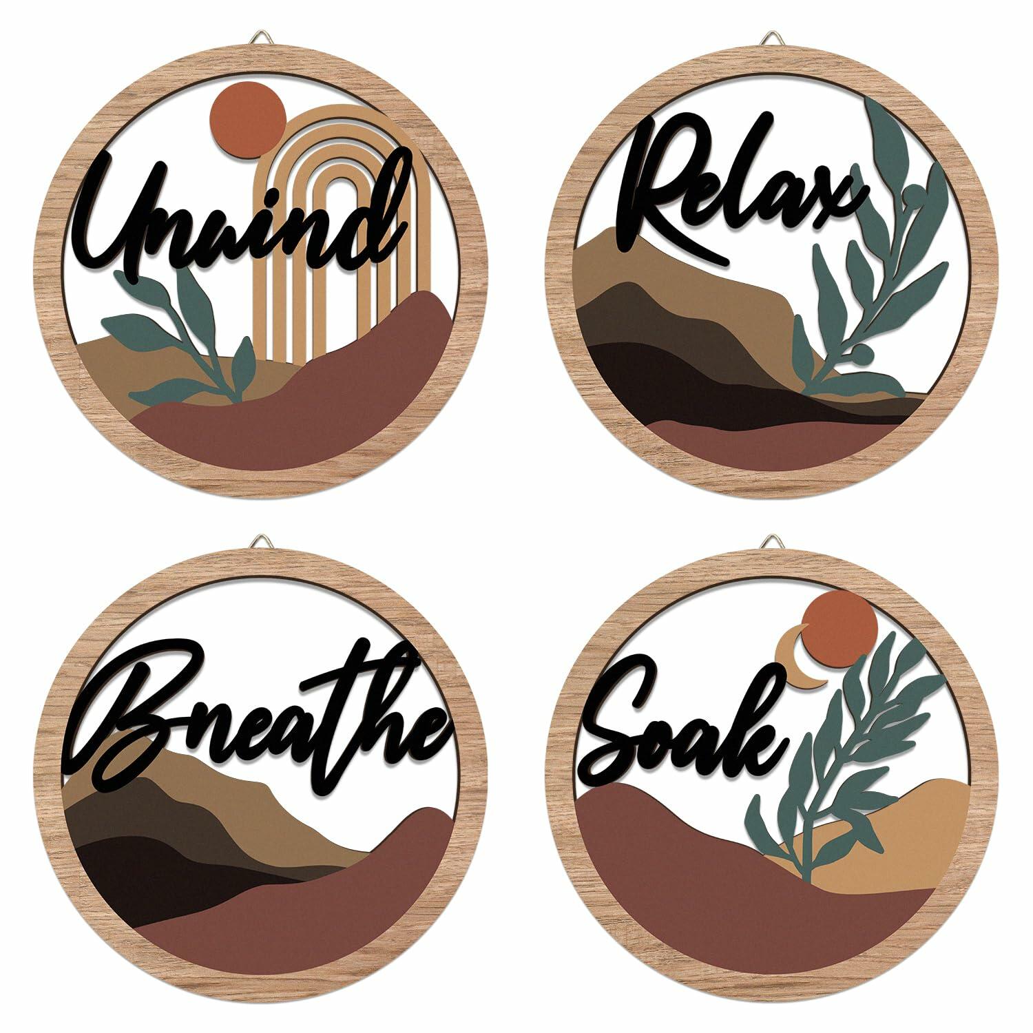 HPNIUB Construction Vehicles Wall Decor 10x10in 4pcs Kids Playroom Art