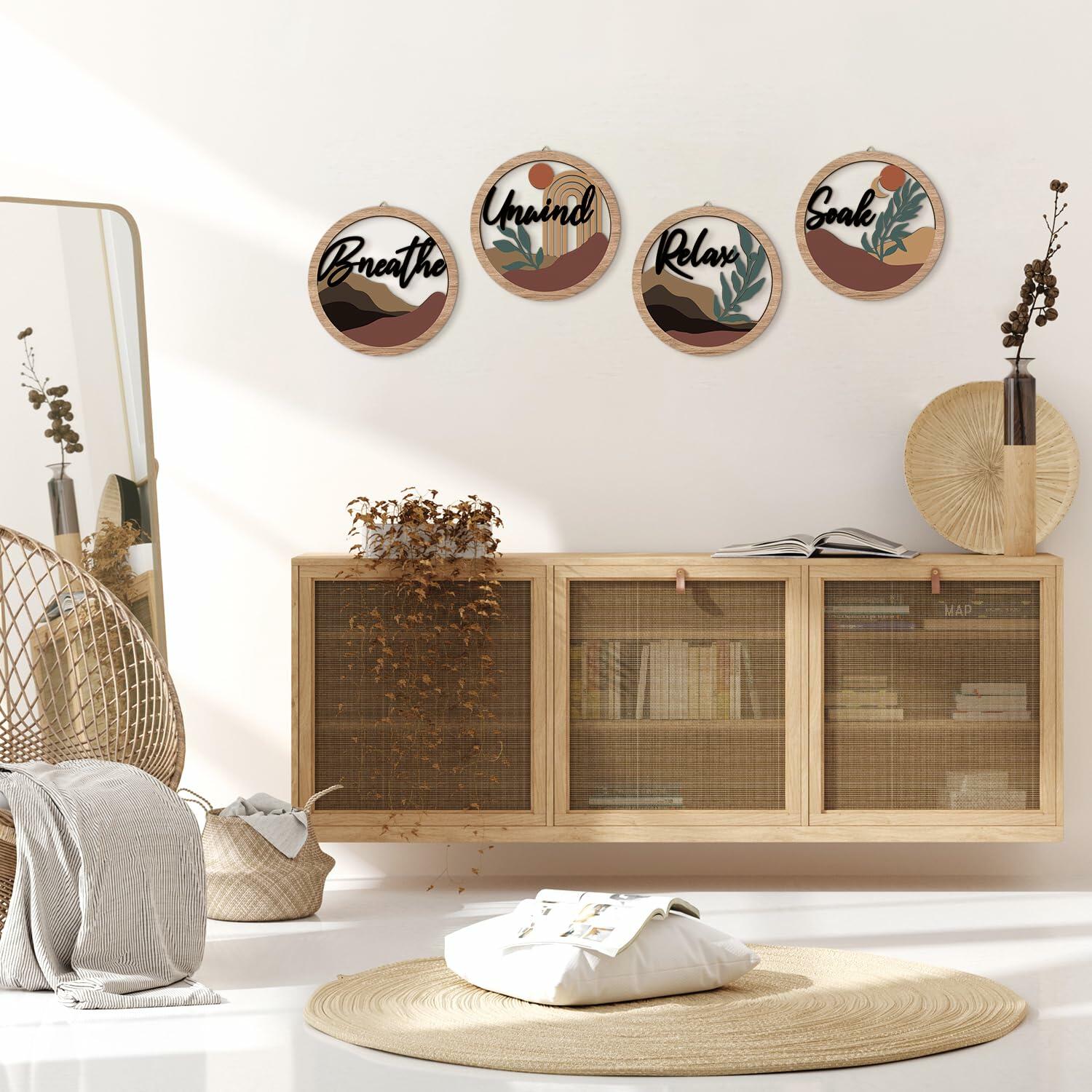 HPNIUB Construction Vehicles Wall Decor 10x10in 4pcs Kids Playroom Art