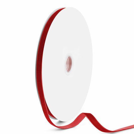 VISPAD Velvet Ribbon 3/8" x 25yd Red Single Face 1 Roll