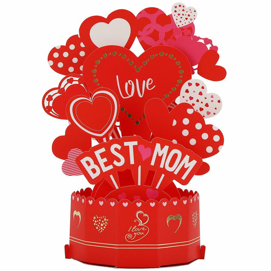 Lmcheny 3D Pop Up Best Mom Birthday Mother's Day Greeting Card