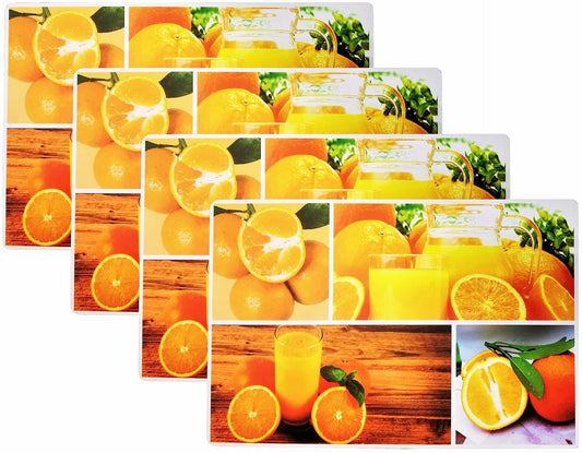 Homestyle Set of 4 Foam Backed Placemats Oranges & Juice 12x18 inch