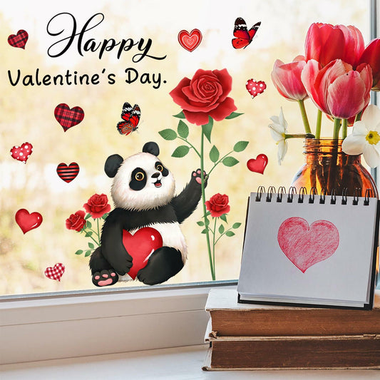 Valentine's Day Heart Window Clings Stickers Decals Pink 1 Sheet
