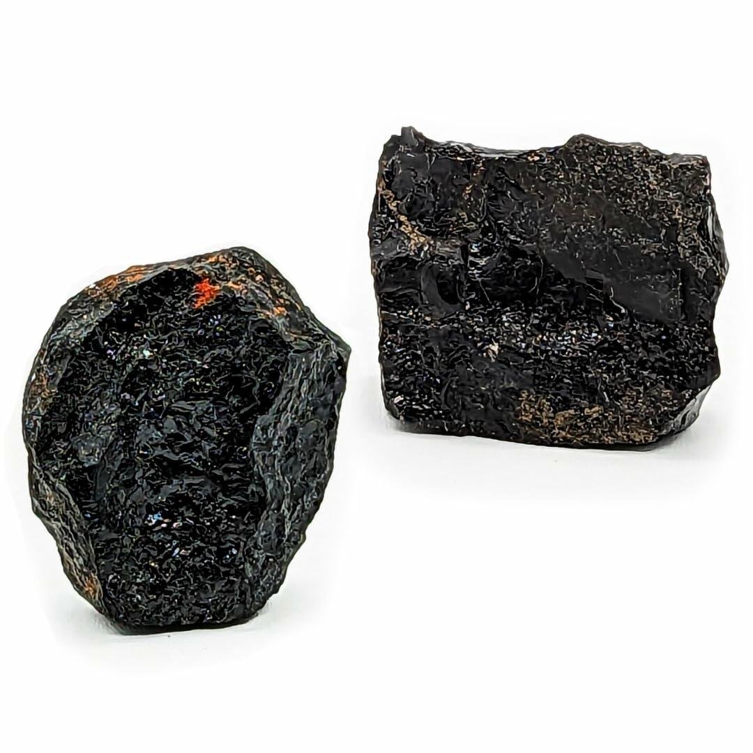 Obsidian Rough Raw Natural Stone Chakra Crystals 2 pcs Reiki Healing