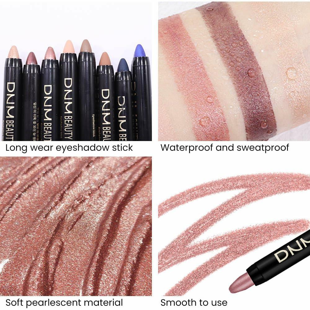 evpct 2Pcs Cream Waterproof Eyeshadow Sticks Set Rose Shimmer Matte 27+27