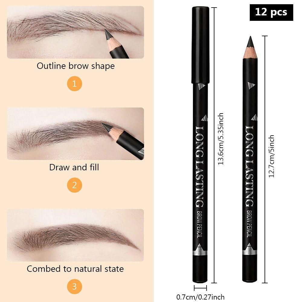 Magic Microblade Eyebrow Pen 4-Tip Precise Contouring Waterproof 2Pcs Black