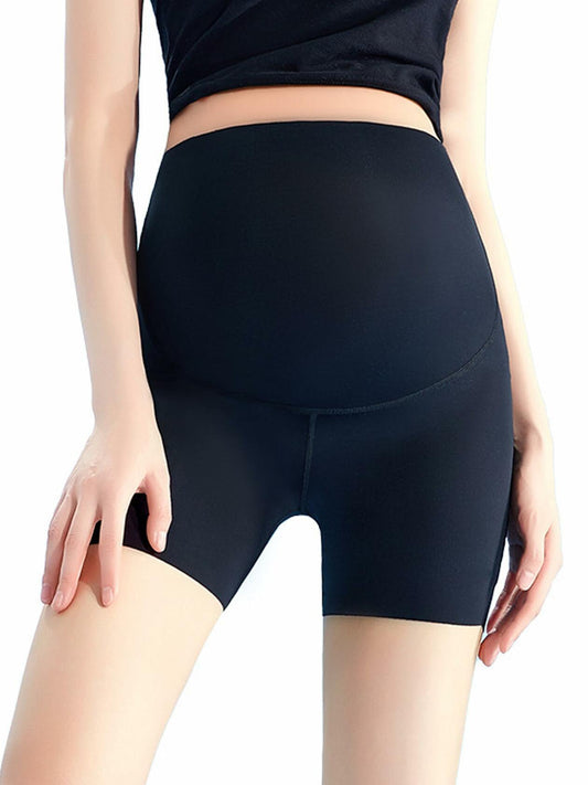 Maternity Yoga Shorts Over Belly Bump UV Block Buttery Soft Black Size S