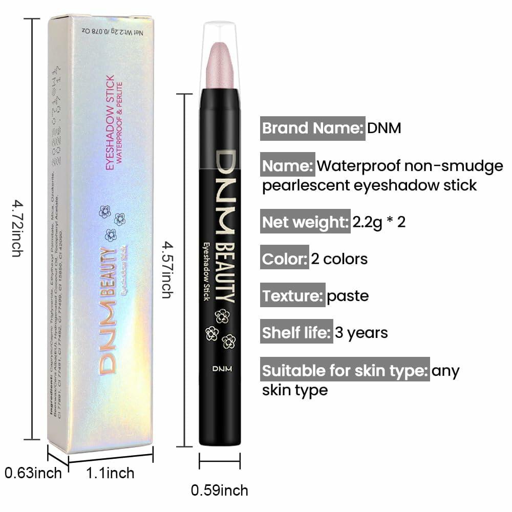 evpct 2Pcs Cream Waterproof Eyeshadow Sticks Set Rose Shimmer Matte 27+27