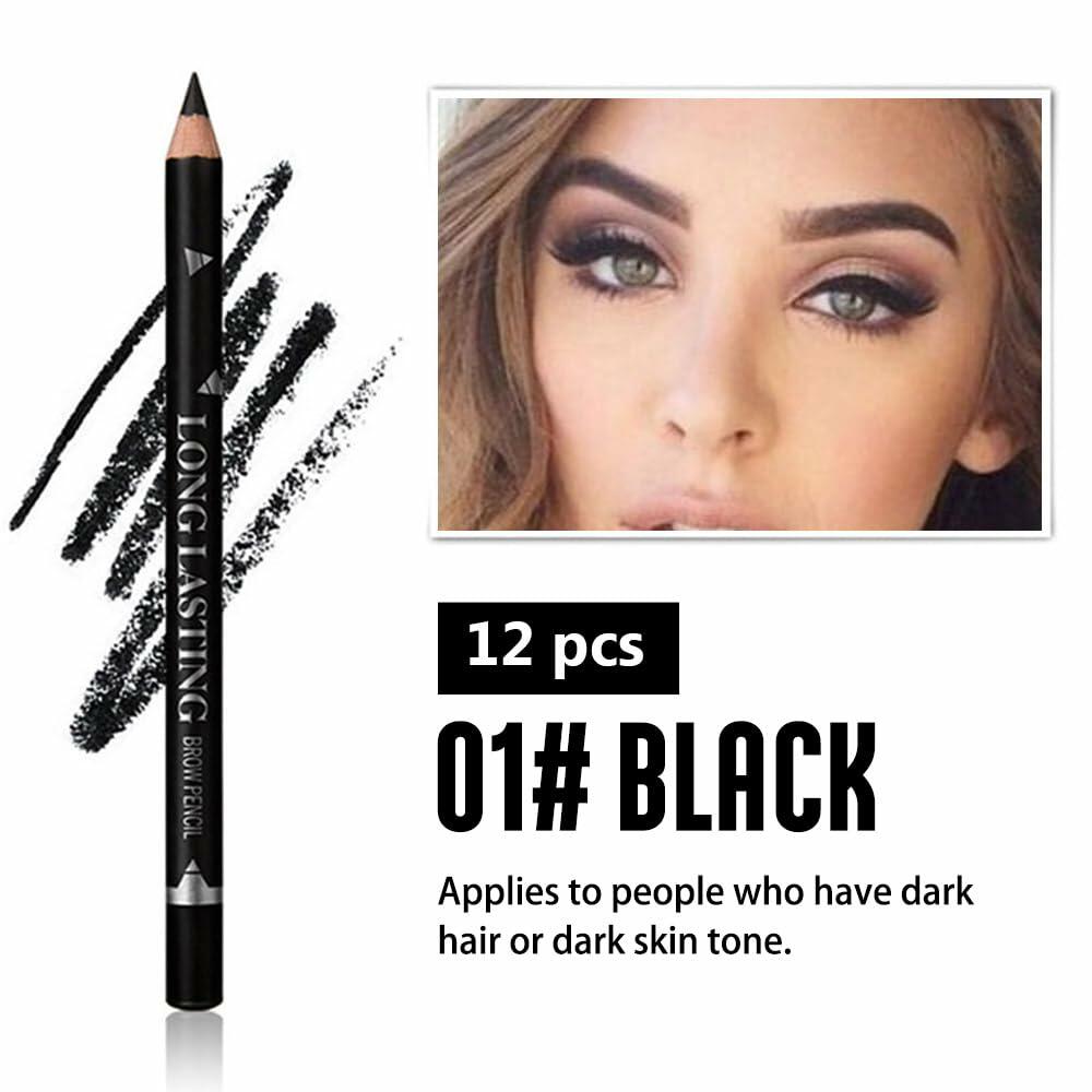 Magic Microblade Eyebrow Pen 4-Tip Precise Contouring Waterproof 2Pcs Black
