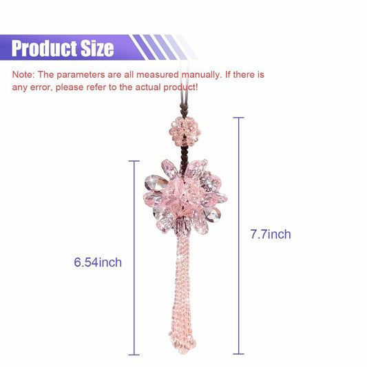Bling Crystal Car Hanging Pendant Rear View Mirror Charm White