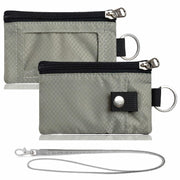 MILUMILUU RFID Blocking Minimalist Wallet Keychain Lanyard Light Grey