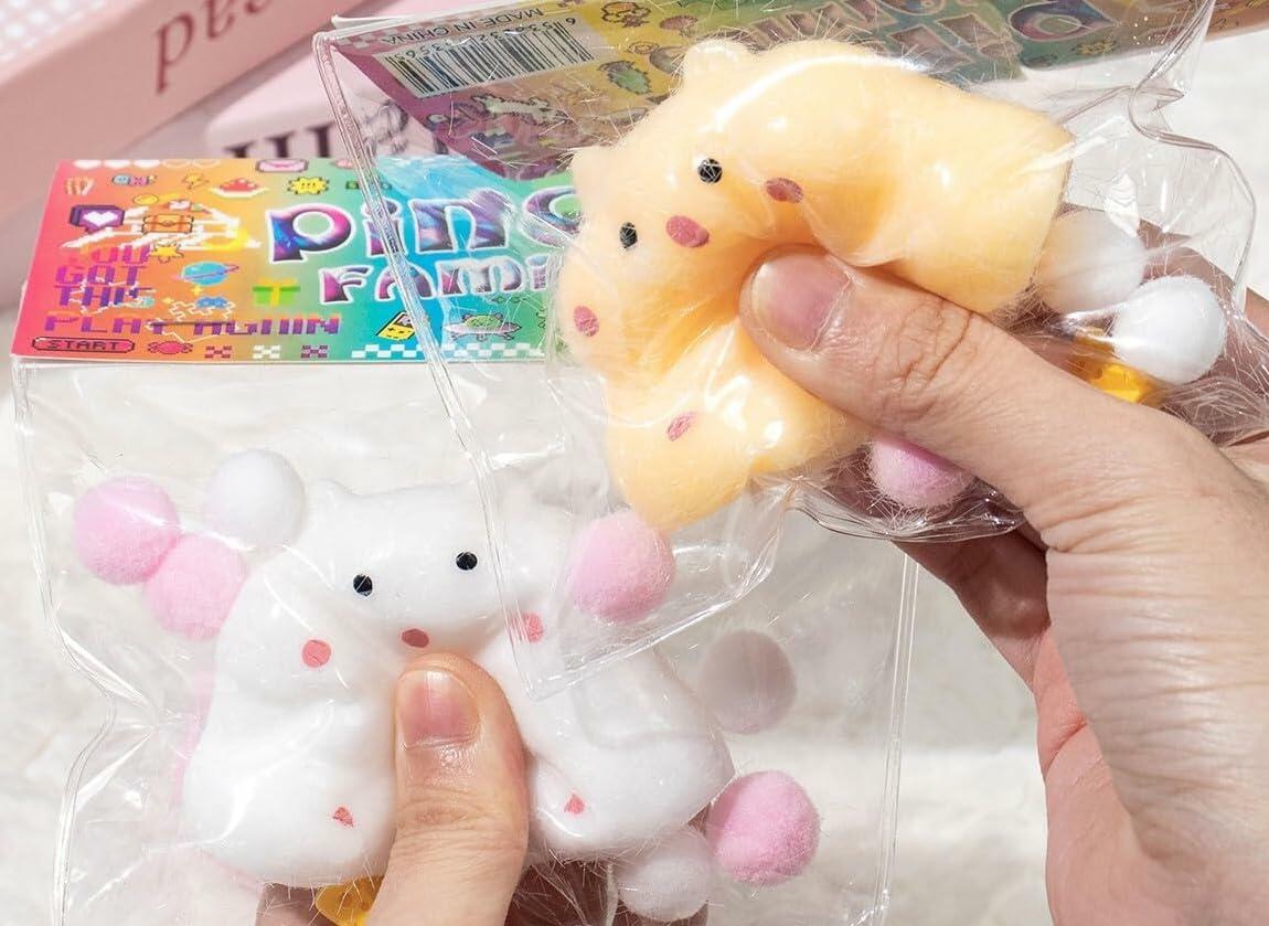 2Pcs Squishy Hamster Stress Relief Squeeze Toys Sensory Kids Gift