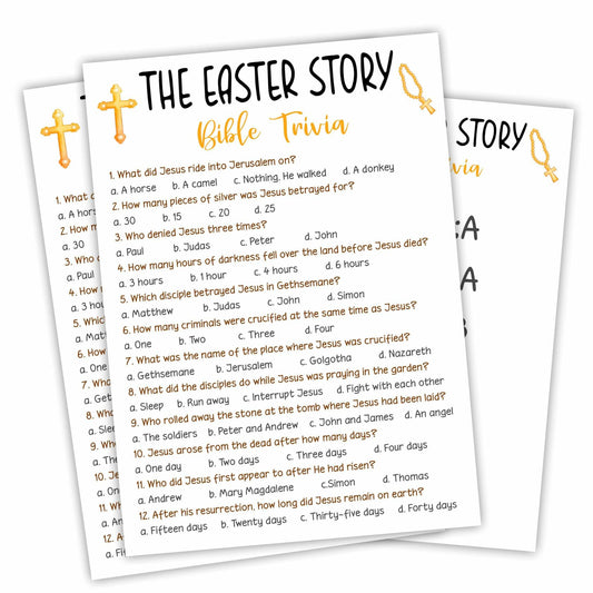 The Easter Story Bible Game Cards Christian Party Game 20 Pcs