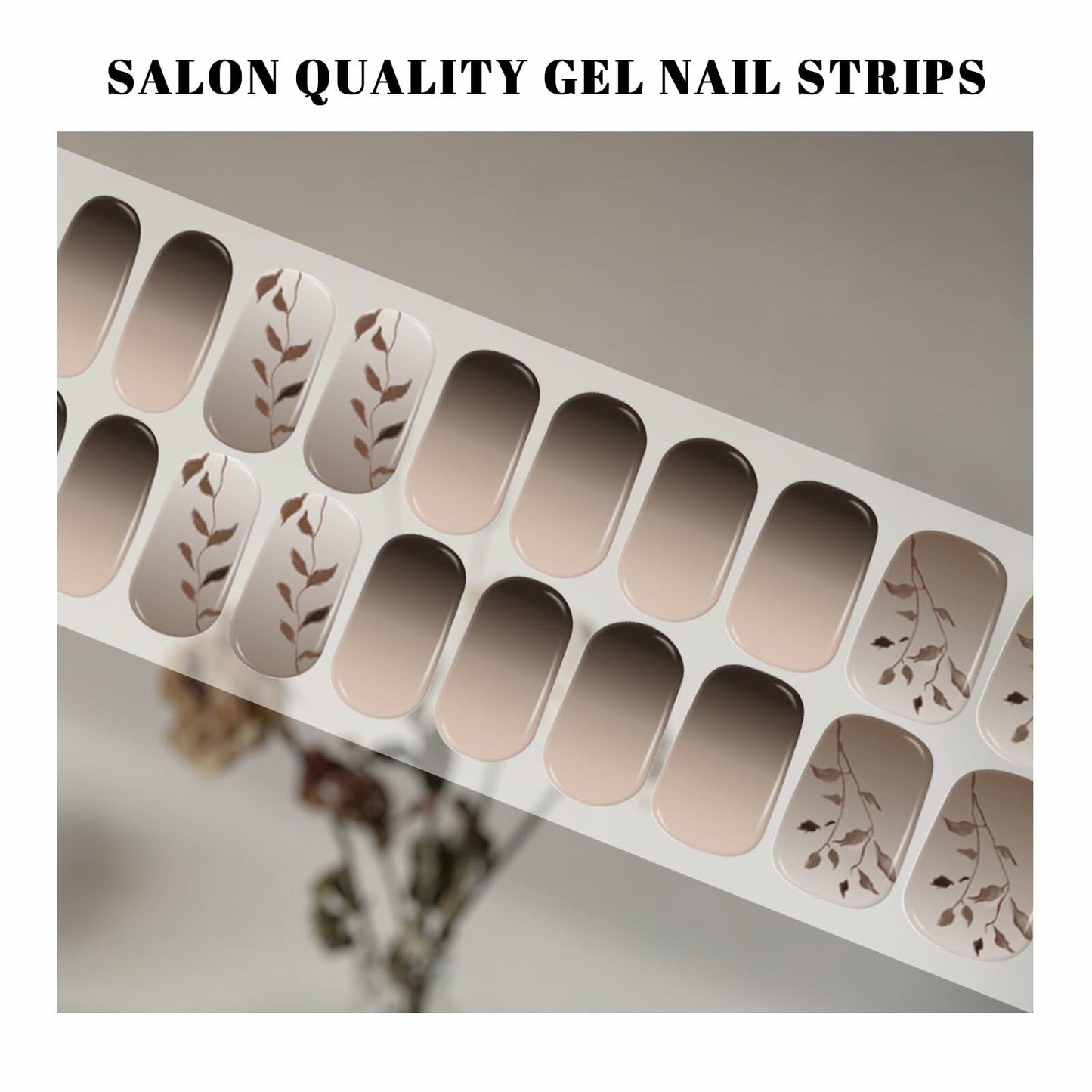 Oauee Semi Cured Gel Nail Strips 20 Stickers Anthracite Gray UV/LED Lamp