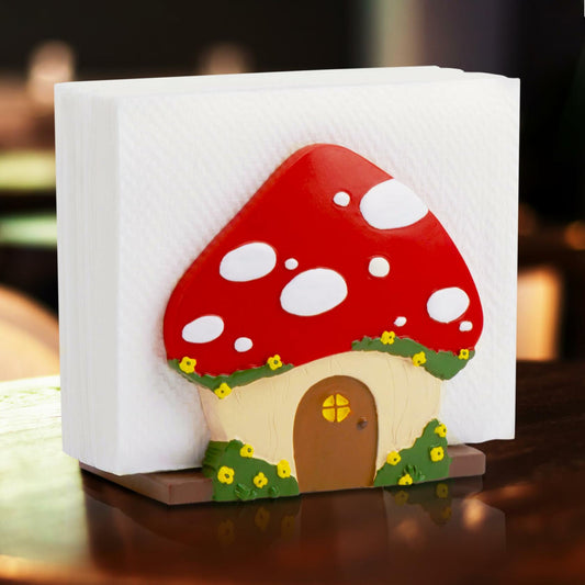 Mushroom Kitchen Napkin Holder Vintage Retro Red Cute Unique Decor