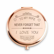 Personalized Compact Mirror Gift for Wife, Custom Engraved, Sentimental