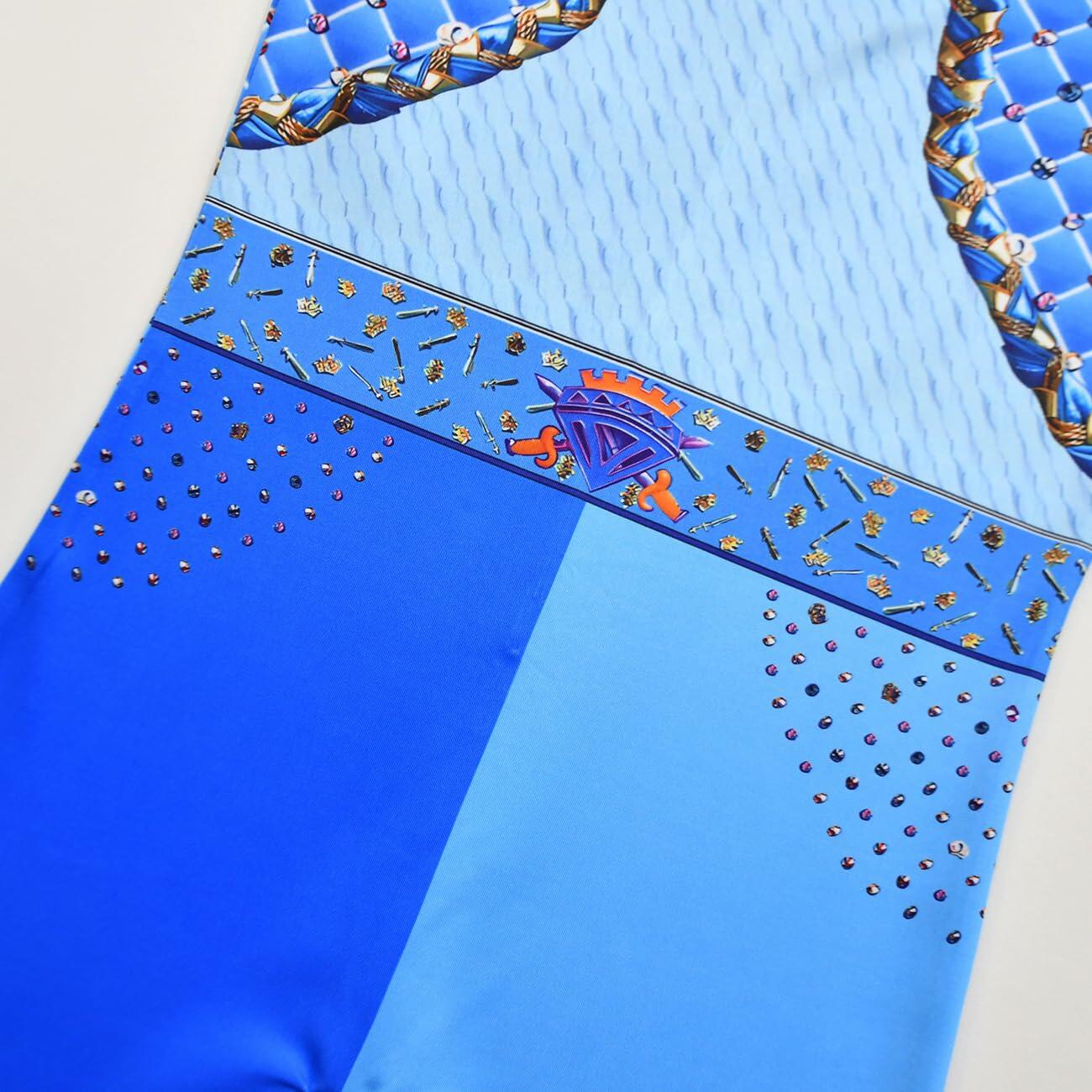 laughZuaia Girl Jumpsuit Princess Bodysuit with Glove Blue Size 6-7