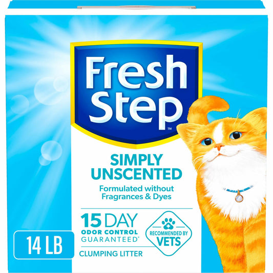 Fresh Step Simply Unscented Clumping Cat Litter with Activated Charcoal 14 lb