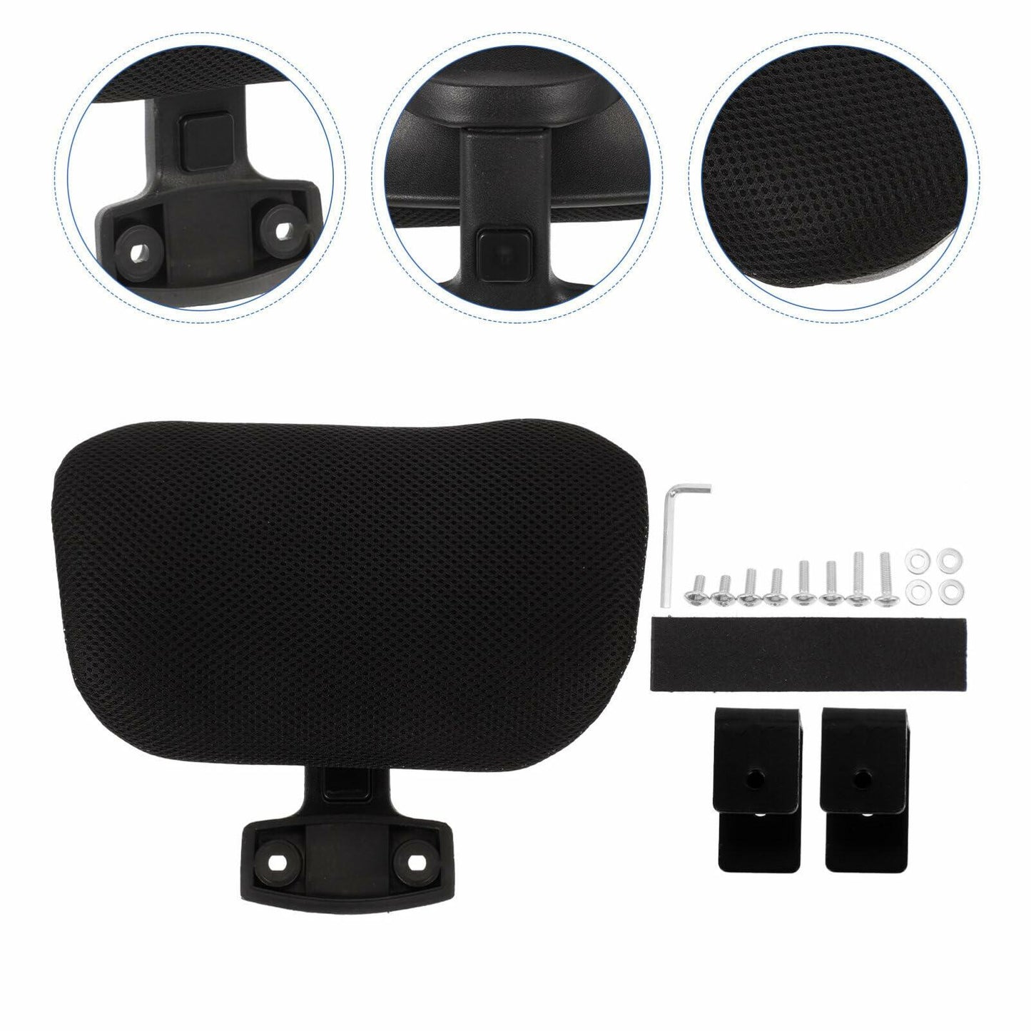 [Like_new] Tofficu Adjustable Ergonomic Mesh Headrest for Office Chair Black