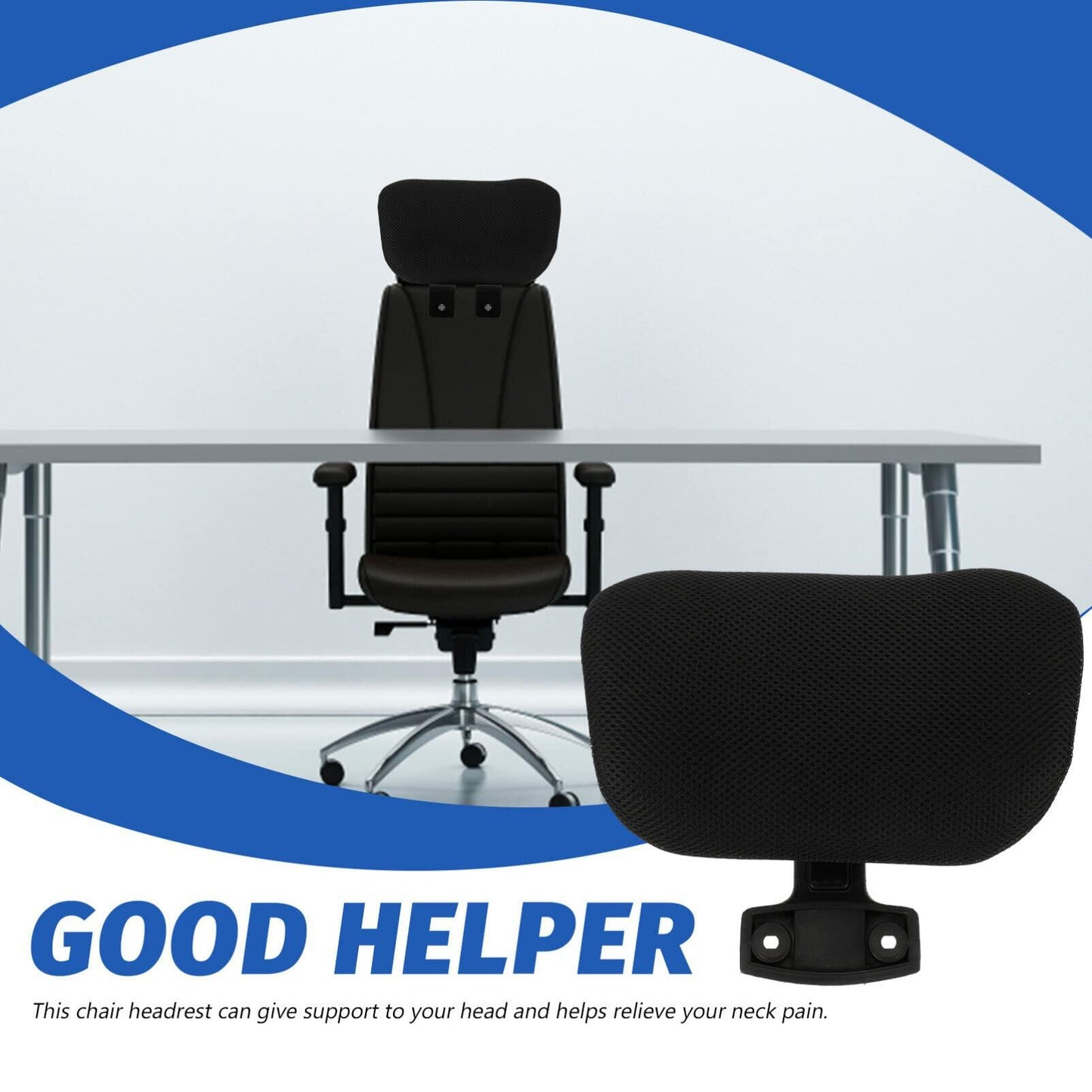 [Like_new] Tofficu Adjustable Ergonomic Mesh Headrest for Office Chair Black
