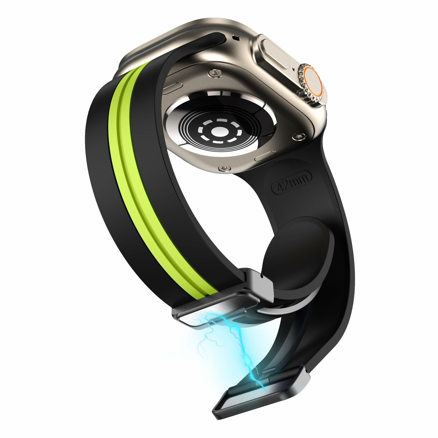 LYSMVIVI Magnetic Silicone Sport Band Compatible Apple Watch 38-49mm Unisex