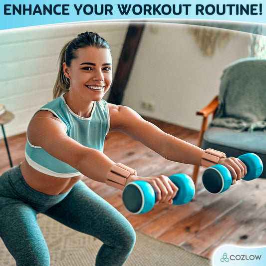 Cozlow Adjustable Ankle & Wrist Weights 1 lb Peach Set of 2