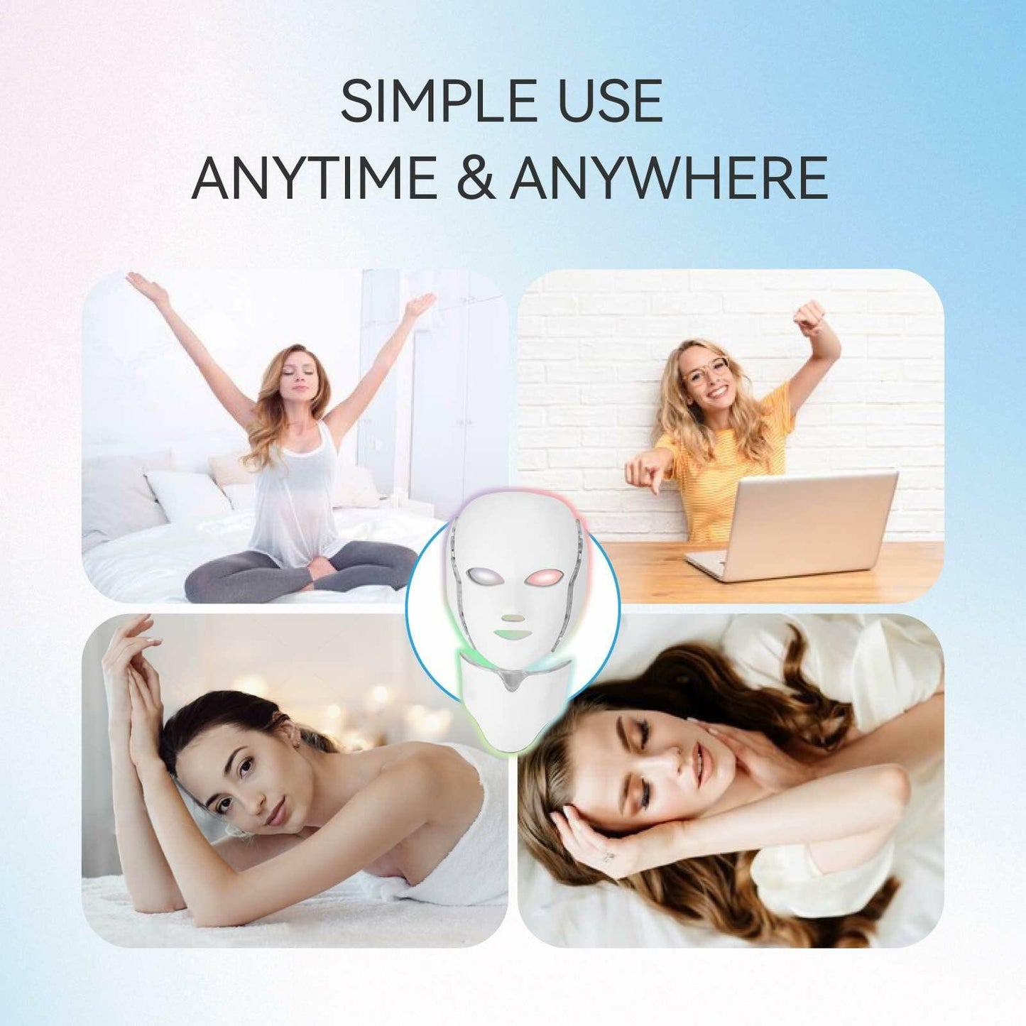 DELOO LED Facial Mask Device Seven-Colors Light Multi-Color Therapy