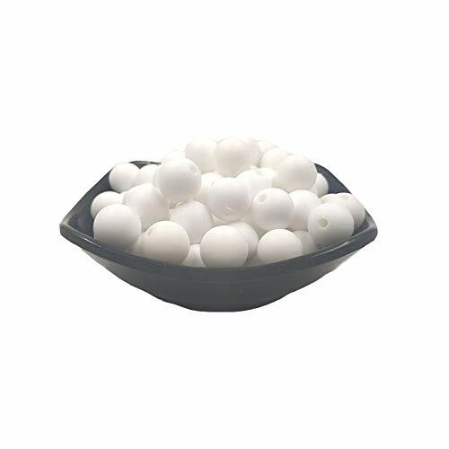 Alenybeby Silicone Pearl Beads 15mm 100pcs Round White Loose Beads