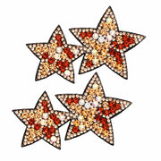 Minason Crystal Star Rhinestone Patch 2.6x1.57in Golden 2pcs