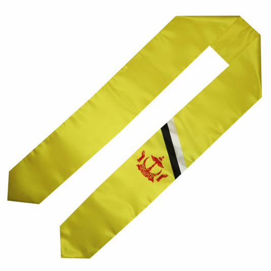 SNUWITH Brunei Flag Graduation Sash Double Sided 180x13cm