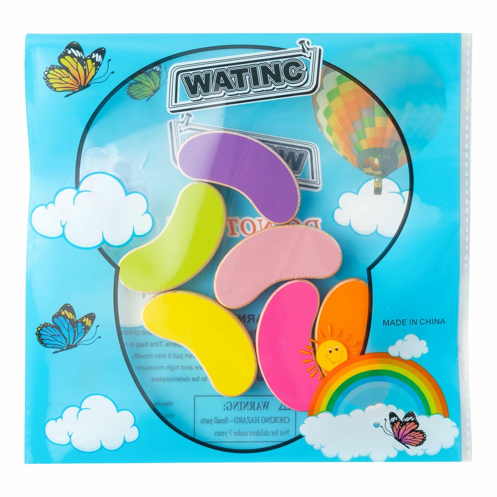 WATINC 6PCS Easter Jelly Beans Tiered Tray Decor Colorful Wooden Sign