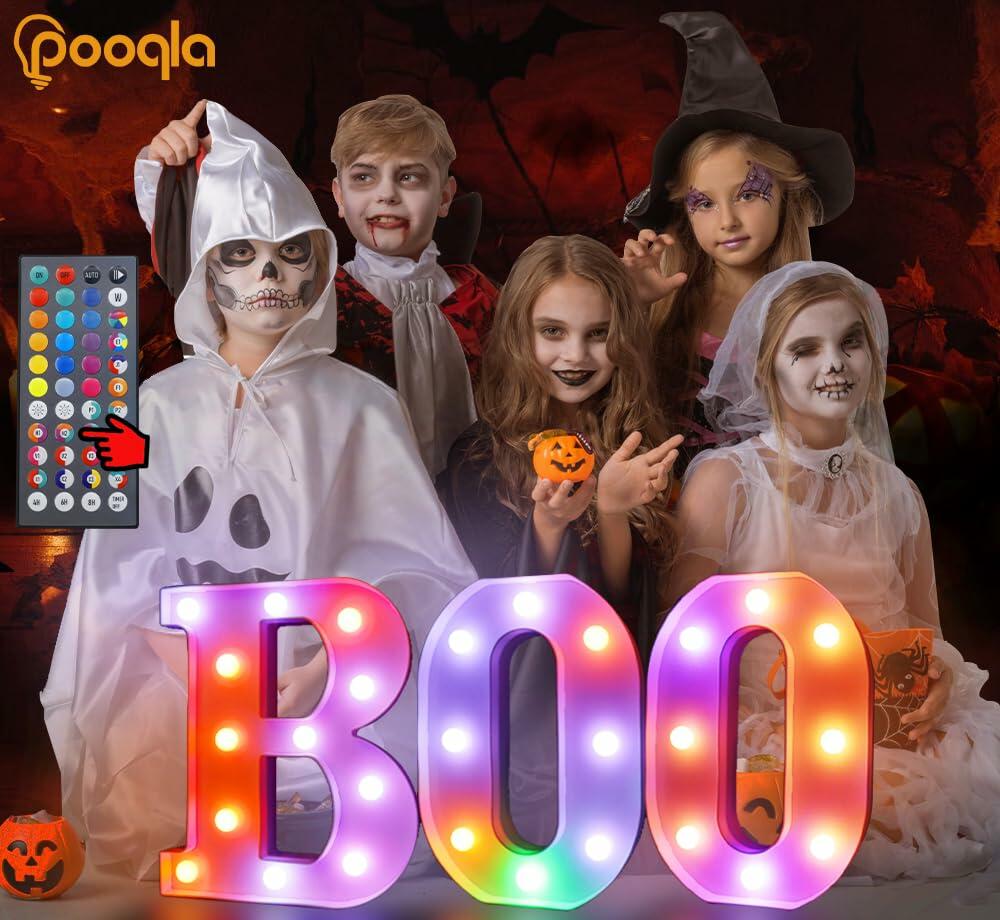 Pooqla Light Up Letter O LED Marquee Light RGB Color Changing 34 Colors Remote