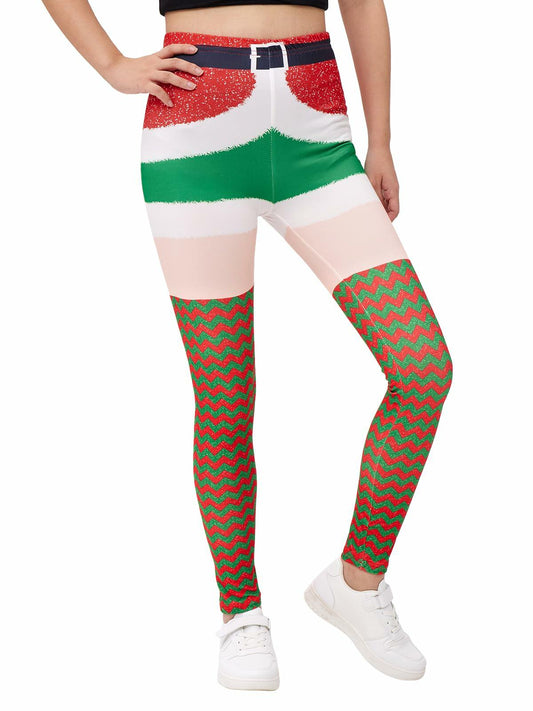 Patgoal Girls Christmas Ugly Print Leggings High Waist Full Length Size 11-12