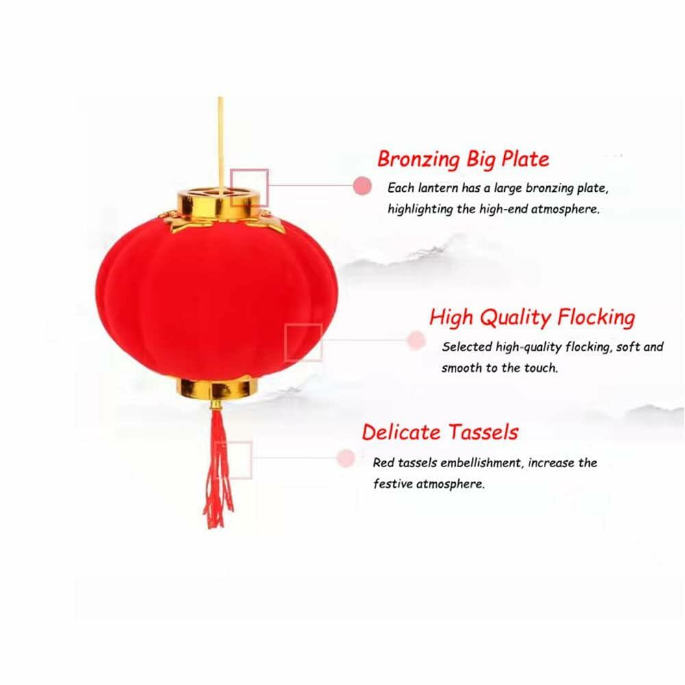 Yuumluo Red Lanterns 16 Pcs Mini Plastic Hanging Lanterns 1.97"x2.17"