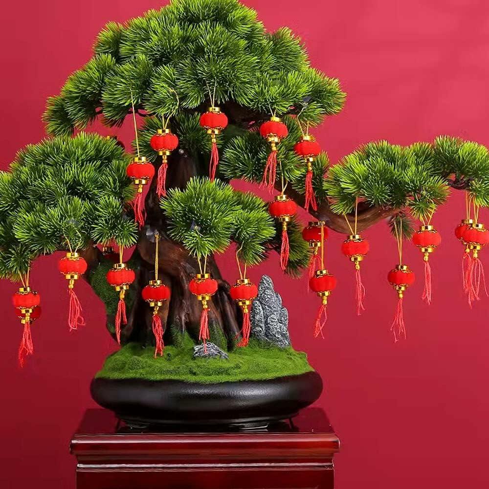 Yuumluo Red Lanterns 16 Pcs Mini Plastic Hanging Lanterns 1.97"x2.17"