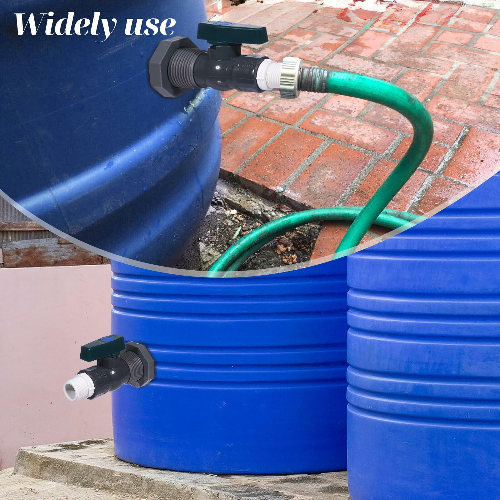 YASUOA Rain Barrel Spigot Kit Garden Hose Connector Water Supply 3/4" GHT