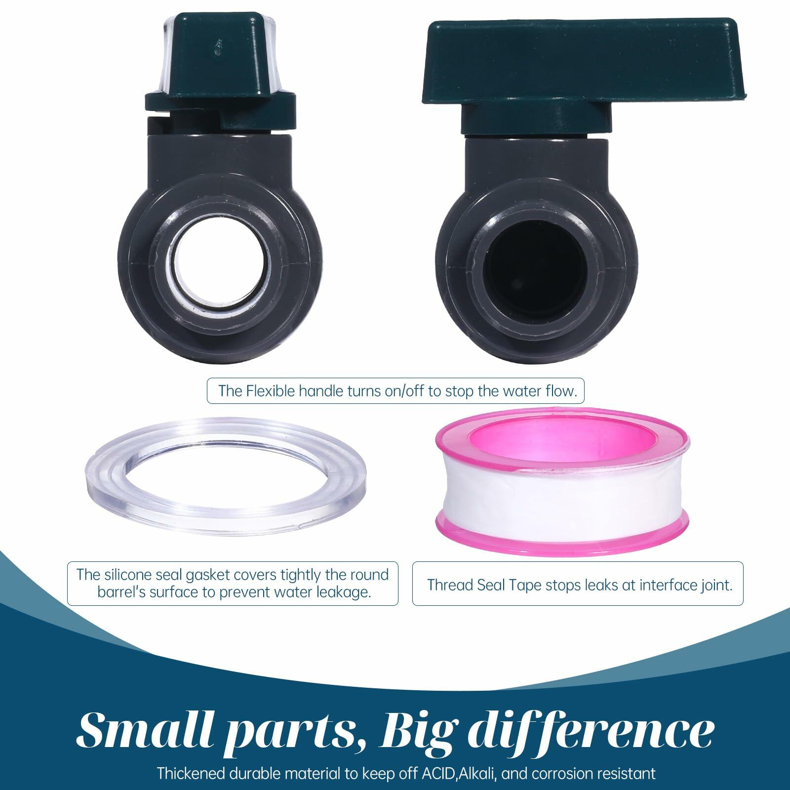 YASUOA Rain Barrel Spigot Kit Garden Hose Connector Water Supply 3/4" GHT