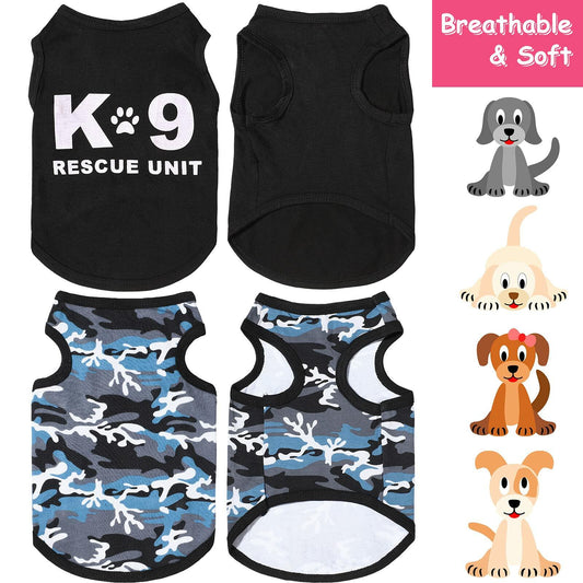 8 Pieces Dog Boy Summer Shirt Camo Sleeveless Pet Vest Small Size