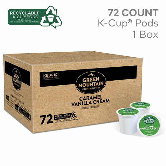 BestBy02/27 Green Mountain Coffee Roasters CaramelVanilla Cream Light Roast 72ct
