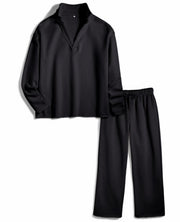 Yioaga Women Tracksuit 2 Piece Set Pullover Sweatshirt Sweatpants Black Size L